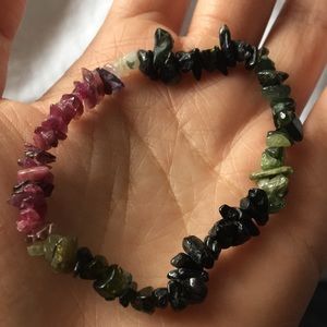 Raw healing crystals bracelet